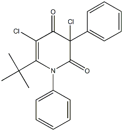 6-tert-butyl-3,5-dichloro-1,3-diphenyl-2,4(1H,3H)-pyridinedione 구조식 이미지