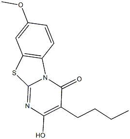 3-butyl-2-hydroxy-8-methoxy-4H-pyrimido[2,1-b][1,3]benzothiazol-4-one Structure