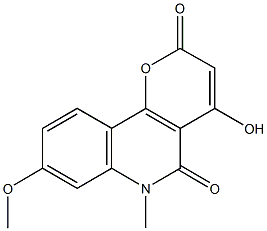 4-hydroxy-8-methoxy-6-methyl-2H-pyrano[3,2-c]quinoline-2,5(6H)-dione 구조식 이미지
