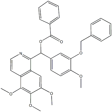 [3-(benzyloxy)-4-methoxyphenyl](5,6,7-trimethoxy-1-isoquinolinyl)methyl benzoate 구조식 이미지