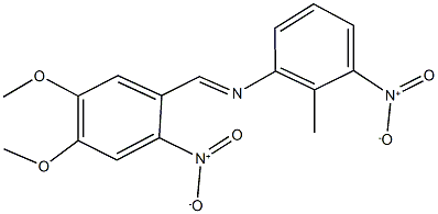 N-(4,5-dimethoxy-2-nitrobenzylidene)-2-methyl-3-nitroaniline Structure