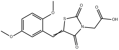 [5-(2,5-dimethoxybenzylidene)-2,4-dioxo-1,3-thiazolidin-3-yl]acetic acid 구조식 이미지