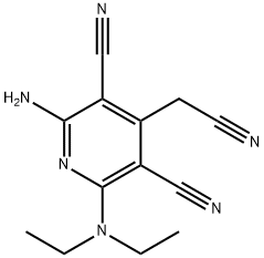 2-amino-4-(cyanomethyl)-6-(diethylamino)-3,5-pyridinedicarbonitrile 구조식 이미지