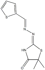 2-thiophenecarbaldehyde (5,5-dimethyl-4-oxo-1,3-thiazolidin-2-ylidene)hydrazone Structure