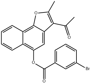 3-acetyl-2-methylnaphtho[1,2-b]furan-5-yl 3-bromobenzoate 구조식 이미지