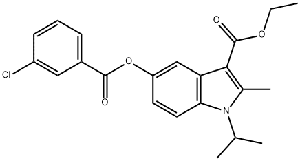 ethyl 5-[(3-chlorobenzoyl)oxy]-1-isopropyl-2-methyl-1H-indole-3-carboxylate Structure