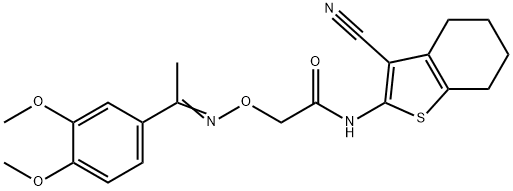 N-(3-cyano-4,5,6,7-tetrahydro-1-benzothien-2-yl)-2-({[1-(3,4-dimethoxyphenyl)ethylidene]amino}oxy)acetamide Structure