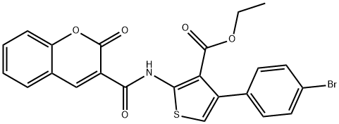 ethyl 4-(4-bromophenyl)-2-{[(2-oxo-2H-chromen-3-yl)carbonyl]amino}thiophene-3-carboxylate Structure