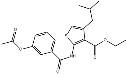 ethyl 2-{[3-(acetyloxy)benzoyl]amino}-4-isobutylthiophene-3-carboxylate 구조식 이미지