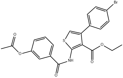 ethyl 2-{[3-(acetyloxy)benzoyl]amino}-4-(4-bromophenyl)-3-thiophenecarboxylate 구조식 이미지