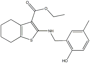 ethyl 2-[(2-hydroxy-5-methylbenzyl)amino]-4,5,6,7-tetrahydro-1-benzothiophene-3-carboxylate Structure