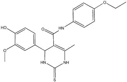 N-(4-ethoxyphenyl)-4-(4-hydroxy-3-methoxyphenyl)-6-methyl-2-thioxo-1,2,3,4-tetrahydro-5-pyrimidinecarboxamide 구조식 이미지