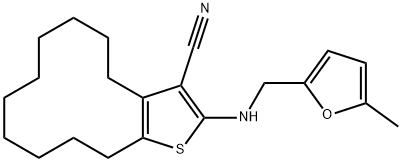 2-{[(5-methyl-2-furyl)methyl]amino}-4,5,6,7,8,9,10,11,12,13-decahydrocyclododeca[b]thiophene-3-carbonitrile Structure