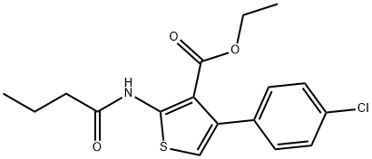 ethyl 2-(butyrylamino)-4-(4-chlorophenyl)-3-thiophenecarboxylate Structure