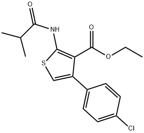ethyl 4-(4-chlorophenyl)-2-(isobutyrylamino)-3-thiophenecarboxylate 구조식 이미지