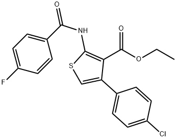 ethyl 4-(4-chlorophenyl)-2-[(4-fluorobenzoyl)amino]-3-thiophenecarboxylate 구조식 이미지