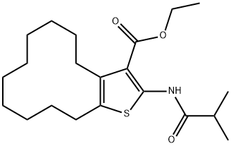 ethyl 2-(isobutyrylamino)-4,5,6,7,8,9,10,11,12,13-decahydrocyclododeca[b]thiophene-3-carboxylate 구조식 이미지