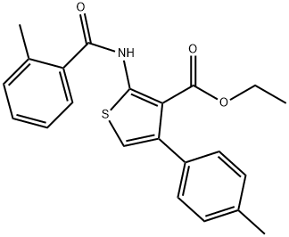ethyl 2-[(2-methylbenzoyl)amino]-4-(4-methylphenyl)-3-thiophenecarboxylate 구조식 이미지