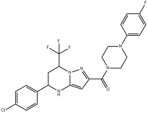 5-(4-chlorophenyl)-2-{[4-(4-fluorophenyl)piperazin-1-yl]carbonyl}-7-(trifluoromethyl)-4,5,6,7-tetrahydropyrazolo[1,5-a]pyrimidine Structure