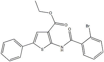 ethyl 2-[(2-bromobenzoyl)amino]-5-phenylthiophene-3-carboxylate 구조식 이미지