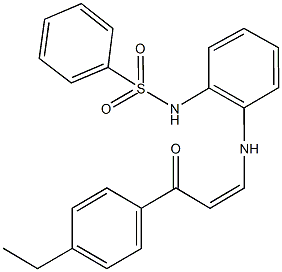 N-(2-{[3-(4-ethylphenyl)-3-oxo-1-propenyl]amino}phenyl)benzenesulfonamide 구조식 이미지