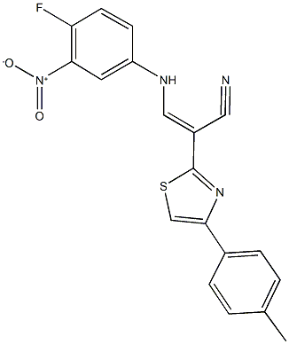 3-{4-fluoro-3-nitroanilino}-2-[4-(4-methylphenyl)-1,3-thiazol-2-yl]acrylonitrile Structure