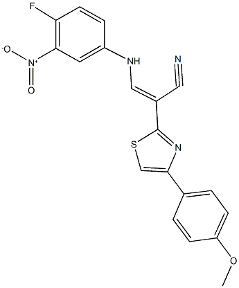 3-{4-fluoro-3-nitroanilino}-2-[4-(4-methoxyphenyl)-1,3-thiazol-2-yl]acrylonitrile 구조식 이미지