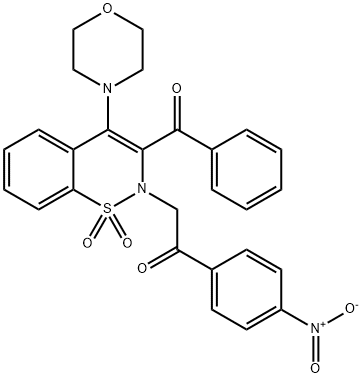 2-(3-benzoyl-4-morpholin-4-yl-1,1-dioxido-2H-1,2-benzothiazin-2-yl)-1-{4-nitrophenyl}ethanone Structure