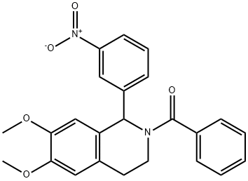 2-benzoyl-1-{3-nitrophenyl}-6,7-dimethoxy-1,2,3,4-tetrahydroisoquinoline Structure