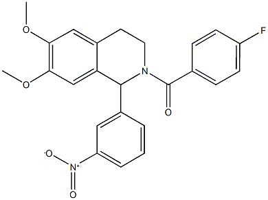 2-(4-fluorobenzoyl)-1-{3-nitrophenyl}-6,7-dimethoxy-1,2,3,4-tetrahydroisoquinoline 구조식 이미지