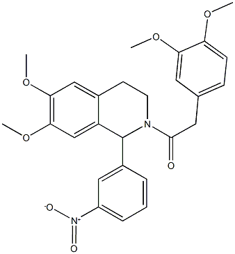 2-[(3,4-dimethoxyphenyl)acetyl]-1-{3-nitrophenyl}-6,7-dimethoxy-1,2,3,4-tetrahydroisoquinoline 구조식 이미지
