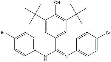 N,N'-bis(4-bromophenyl)-3,5-ditert-butyl-4-hydroxybenzenecarboximidamide 구조식 이미지