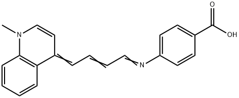 4-{[4-(1-methyl-4(1H)-quinolinylidene)-2-butenylidene]amino}benzoic acid Structure