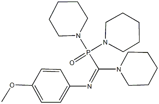 N-[[di(1-piperidinyl)phosphoryl](1-piperidinyl)methylene]-N-(4-methoxyphenyl)amine 구조식 이미지