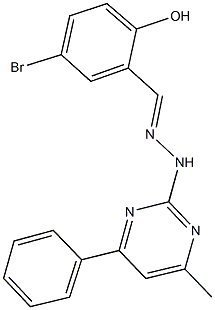 5-bromo-2-hydroxybenzaldehyde (4-methyl-6-phenyl-2-pyrimidinyl)hydrazone Structure