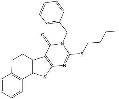 8-benzyl-9-(butylsulfanyl)-5,8-dihydronaphtho[2',1':4,5]thieno[2,3-d]pyrimidin-7(6H)-one 구조식 이미지