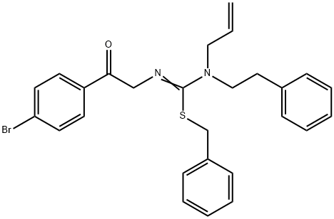benzyl N-allyl-N'-[2-(4-bromophenyl)-2-oxoethyl]-N-(2-phenylethyl)imidothiocarbamate 구조식 이미지