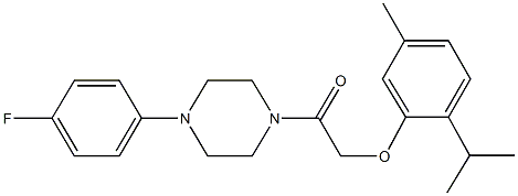 1-(4-fluorophenyl)-4-[(2-isopropyl-5-methylphenoxy)acetyl]piperazine 구조식 이미지