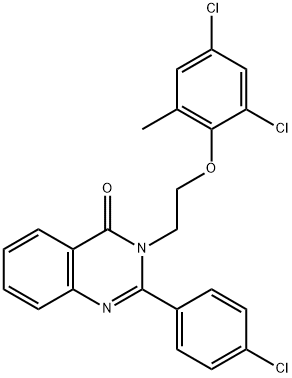 2-(4-chlorophenyl)-3-[2-(2,4-dichloro-6-methylphenoxy)ethyl]quinazolin-4(3H)-one 구조식 이미지