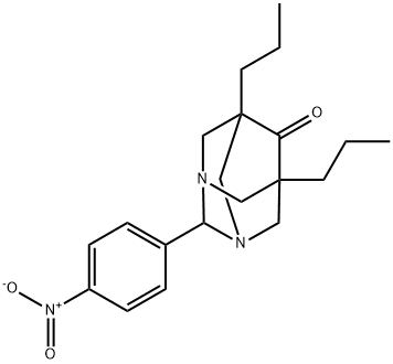 2-{4-nitrophenyl}-5,7-dipropyl-1,3-diazatricyclo[3.3.1.1~3,7~]decan-6-one Structure