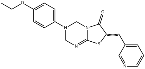 3-(4-ethoxyphenyl)-7-(3-pyridinylmethylene)-3,4-dihydro-2H-[1,3]thiazolo[3,2-a][1,3,5]triazin-6(7H)-one 구조식 이미지