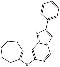 2-phenyl-9,10,11,12-tetrahydro-8H-cyclohepta[4,5]thieno[3,2-e][1,2,4]triazolo[1,5-c]pyrimidine Structure
