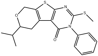 6-isopropyl-2-(methylsulfanyl)-3-phenyl-3,5,6,8-tetrahydro-4H-pyrano[4',3':4,5]thieno[2,3-d]pyrimidin-4-one Structure