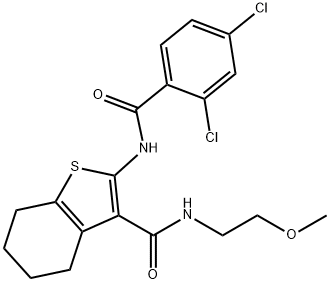 2-[(2,4-dichlorobenzoyl)amino]-N-(2-methoxyethyl)-4,5,6,7-tetrahydro-1-benzothiophene-3-carboxamide Structure