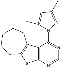 4-(3,5-dimethyl-1H-pyrazol-1-yl)-6,7,8,9-tetrahydro-5H-cyclohepta[4,5]thieno[2,3-d]pyrimidine 구조식 이미지