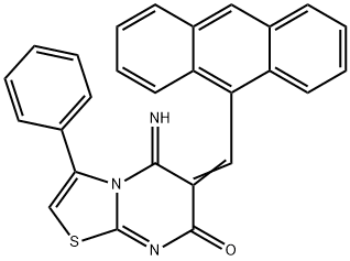 6-(9-anthrylmethylene)-5-imino-3-phenyl-5,6-dihydro-7H-[1,3]thiazolo[3,2-a]pyrimidin-7-one Structure