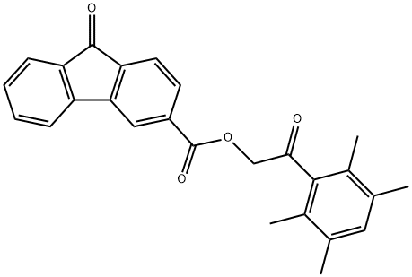 2-oxo-2-(2,3,5,6-tetramethylphenyl)ethyl 9-oxo-9H-fluorene-3-carboxylate 구조식 이미지