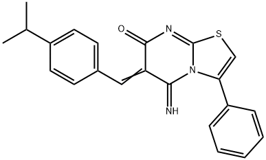 5-imino-6-(4-isopropylbenzylidene)-3-phenyl-5,6-dihydro-7H-[1,3]thiazolo[3,2-a]pyrimidin-7-one 구조식 이미지