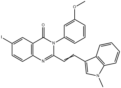 6-iodo-3-(3-methoxyphenyl)-2-[2-(1-methyl-1H-indol-3-yl)vinyl]-4(3H)-quinazolinone 구조식 이미지