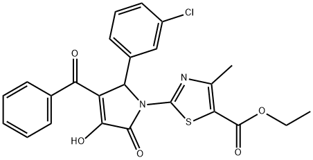 ethyl 2-[3-benzoyl-2-(3-chlorophenyl)-4-hydroxy-5-oxo-2,5-dihydro-1H-pyrrol-1-yl]-4-methyl-1,3-thiazole-5-carboxylate Structure